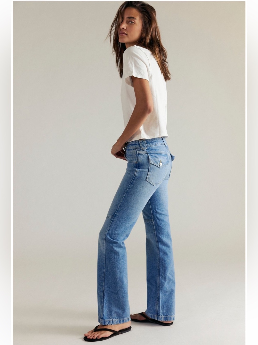 We The Free Flora Low-Rise Bootcut Jeans, color: Mai Tai